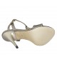 Sandalia para mujer con cinturon y plataforma en tejido brillante platino tacon 11 - Tallas disponibles:  33, 43, 45, 46