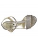 Sandalia para mujer con cinturon y plataforma en tejido brillante platino tacon 11 - Tallas disponibles:  33, 43, 45, 46
