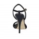 Sandalo da donna con cinturino e plateau in pelle nera tacco 11 - Misure disponibili: 32, 33, 34, 42, 44, 45, 46, 47