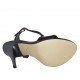 Sandalo da donna con cinturino e plateau in pelle nera tacco 11 - Misure disponibili: 32, 33, 34, 42, 44, 45, 46, 47
