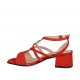 Sandalo da donna in camoscio rosso con cinturino tacco 4 - Misure disponibili: 32, 33, 34, 42, 43, 44, 45, 46