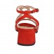 Sandalo da donna in camoscio rosso con cinturino tacco 4 - Misure disponibili: 32, 33, 34, 42, 43, 44, 45, 46