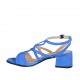 Sandalo da donna con cinturino in camoscio bluette tacco 4 - Misure disponibili: 32, 33, 34, 42, 43, 44, 45, 46