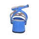 Sandalo da donna con cinturino in camoscio bluette tacco 4 - Misure disponibili: 32, 33, 34, 42, 43, 44, 45, 46
