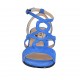 Sandalo da donna con cinturino in camoscio bluette tacco 4 - Misure disponibili: 32, 33, 34, 42, 43, 44, 45, 46