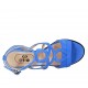 Sandalo da donna con cinturino in camoscio bluette tacco 4 - Misure disponibili: 32, 33, 34, 42, 43, 44, 45, 46