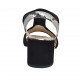 Sandalo da donna con elastico in camoscio nero e pelle stampata tacco 6 - Misure disponibili: 32, 33, 34, 43, 44, 45, 46