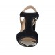 Sandalo da donna con elastico in camoscio nero e pelle stampata tacco 6 - Misure disponibili: 32, 33, 34, 43, 44, 45, 46
