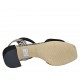 Sandalo da donna con elastico in camoscio nero e pelle stampata tacco 6 - Misure disponibili: 32, 33, 34, 43, 44, 45, 46