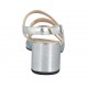 Sandale pour femmes en cuir lamé argent, platine, bleu clair et rose talon 6 - Pointures disponibles:  32, 34, 42, 44, 45, 46