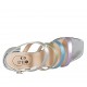 Sandale pour femmes en cuir lamé argent, platine, bleu clair et rose talon 6 - Pointures disponibles:  32, 34, 42, 44, 45, 46