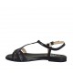 Sandale pour femmes en cuir noir talon 1 - Pointures disponibles:  33, 42
