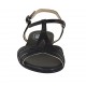 Sandalo da donna in pelle nera tacco 1 - Misure disponibili: 33, 34, 42, 43, 44, 45