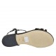 Sandalo da donna in pelle nera tacco 1 - Misure disponibili: 33, 34, 42, 43, 44, 45