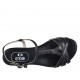 Sandalo da donna in pelle nera tacco 1 - Misure disponibili: 33, 34, 42, 43, 44, 45