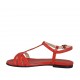 Sandalia para mujer en piel roja tacon 1 - Tallas disponibles:  34, 42, 43, 44