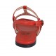 Sandalo da donna in pelle rossa tacco 1 - Misure disponibili: 34, 42, 43, 44