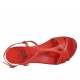 Sandalo da donna in pelle rossa tacco 1 - Misure disponibili: 34, 42, 43, 44