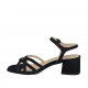 Sandale pour femmes avec courroie en daim noir talon 4 - Pointures disponibles:  32, 43, 46