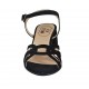 Sandale pour femmes avec courroie en daim noir talon 4 - Pointures disponibles:  32, 43, 46