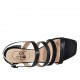 Sandalo da donna in pelle, pelle stampata, vernice e camoscio nero tacco 6 - Misure disponibili: 34, 42, 43, 44, 45, 46