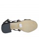 Sandalia para mujer en gamuza negra con correa al tobillo tacon 4 - Tallas disponibles:  42, 43, 46
