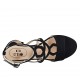 Sandalo da donna in camoscio nero con cinturino alla caviglia tacco 4 - Misure disponibili: 42, 43, 46