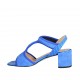 Sandalo da donna con elastico in camoscio e pelle stampata bluette tacco 6 - Misure disponibili: 32, 33, 34