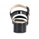 Sandale pour femmes en daim et cuir imprimé noir talon 4 - Pointures disponibles:  33, 43, 44, 45