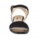 Sandalo da donna con cinturino in camoscio e pelle stampata nera tacco 4 - Misure disponibili: 32, 33, 34, 43, 44, 45, 46