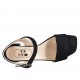 Sandalo da donna con cinturino in camoscio e pelle stampata nera tacco 4 - Misure disponibili: 32, 33, 34, 43, 44, 45, 46