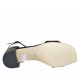 Zapato abierto para mujer con cinturon al tobillo en piel estampada negra tacon 4 - Tallas disponibles:  32, 34, 44, 45