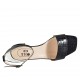 Zapato abierto para mujer con cinturon al tobillo en piel estampada negra tacon 4 - Tallas disponibles:  32, 34, 44, 45