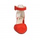 Escarpin ouvert à bout pointu pour femmes avec courroie en daim rouge talon 5 - Pointures disponibles:  33, 34, 43, 44, 45, 46