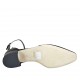 ?Zapato abierto a punta para mujer con cinturon al tobillo en piel y gamuza negra tacon 3 - Tallas disponibles:  34