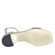 Scarpa aperta da donna con cinturino in pelle laminata stampata argento tacco 4 - Misure disponibili: 32, 33, 42, 45, 46