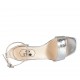 Scarpa aperta da donna con cinturino in pelle laminata stampata argento tacco 4 - Misure disponibili: 32, 33, 42, 45, 46
