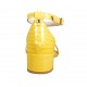 Zapato abierto para mujer con cinturon al tobillo en piel estampada amarillo tacon 4 - Tallas disponibles:  33, 34, 43, 45