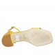 Woman's open shoe with anklestrap in yellow printed leather heel 4 - Available sizes:  33, 34, 43, 45