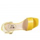 Zapato abierto para mujer con cinturon al tobillo en piel estampada amarillo tacon 4 - Tallas disponibles:  33, 34, 43, 45