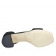 Zapato abierto para mujer con cinturon al tobillo en piel y gamuza negra tacon 4 - Tallas disponibles:  32, 33, 34