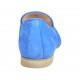 Mocassino da donna in camoscio bluette con nappine tacco 1 - Misure disponibili: 43, 44, 45