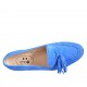 Mocassino da donna in camoscio bluette con nappine tacco 1 - Misure disponibili: 43, 44, 45