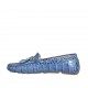 Mocassin avec semelle amovible et glands pour femmes en cuir imprimé bleu - Pointures disponibles:  43