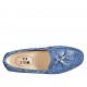 Woman's loafer with removable insole and tassels in blue printed leather  - Available sizes:  43