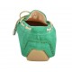 Woman's laced car shoe with removable insole in emerald green suede - Available sizes:  33, 43, 44, 46