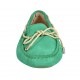 Mocassino da donna con lacci e plantare estraibile in camoscio verde smeraldo - Misure disponibili: 33, 43, 44, 46