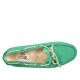 Woman's laced car shoe with removable insole in emerald green suede - Available sizes:  33, 43, 44, 46