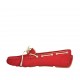?Woman's laced car shoe with removable insole in red suede - Available sizes:  43