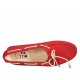 ?Woman's laced car shoe with removable insole in red suede - Available sizes:  43